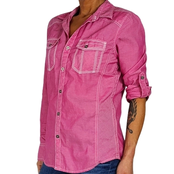 BKE Button-down Shirt Size Small Pink - Picture 3 of 5